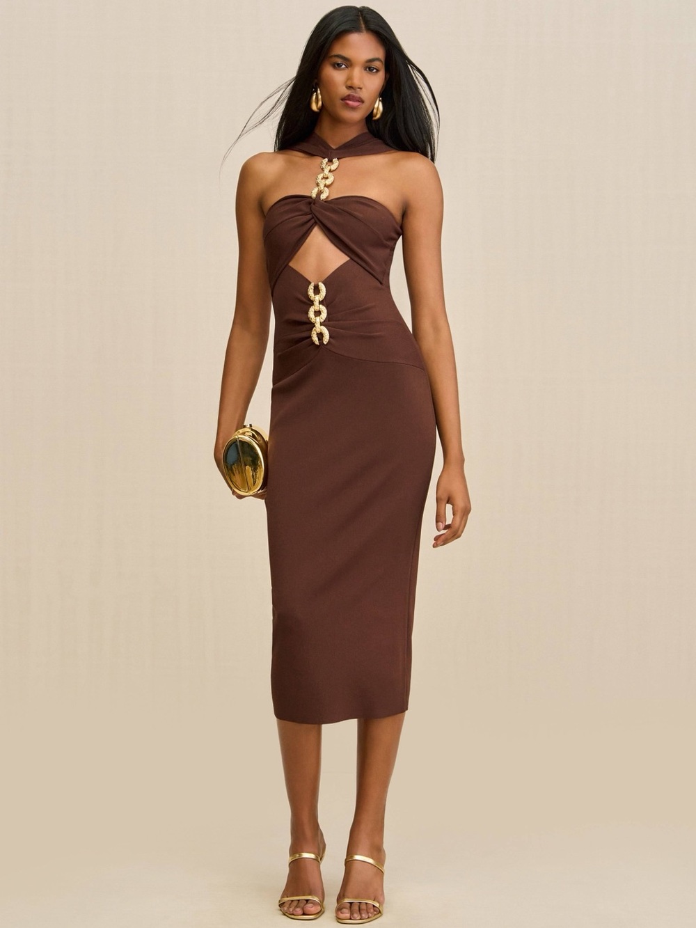 cult gaia Cristos Dress brown
